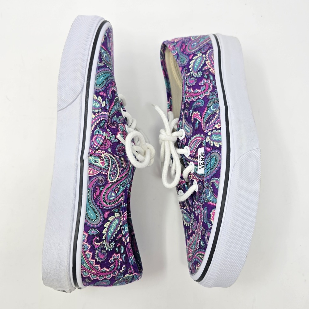 Vans Authentic Purple Paisley Canvas Low Top Sneakers Womens 6 Mens 4.5 - Picture 8 of 16
